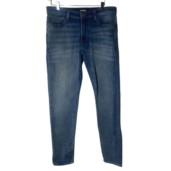Express Other - Express Mens Hyper Stretch Athletic Slim Jeans 31x32 Denim Blue